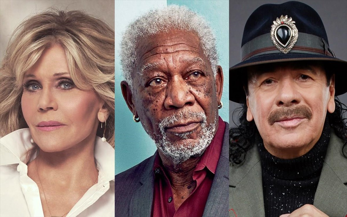 Jane-fonda-morgan-freeman-carlos-santana